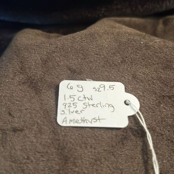 Amethyst Sterling Silver Snake Ring sz9.5 - Picture 8 of 10